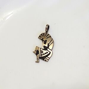 Vintage Sterling Silver Mens Tribal Aztec Western Boho Mexico Pendant